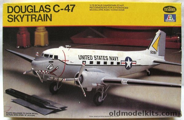 Testors 1/72 Douglas R4D / C-47 Skytrain / Dakota Mk III (DC-3) - US Navy / USAAF 'Swamp Rat' / RAF European Theater, 871 plastic model kit